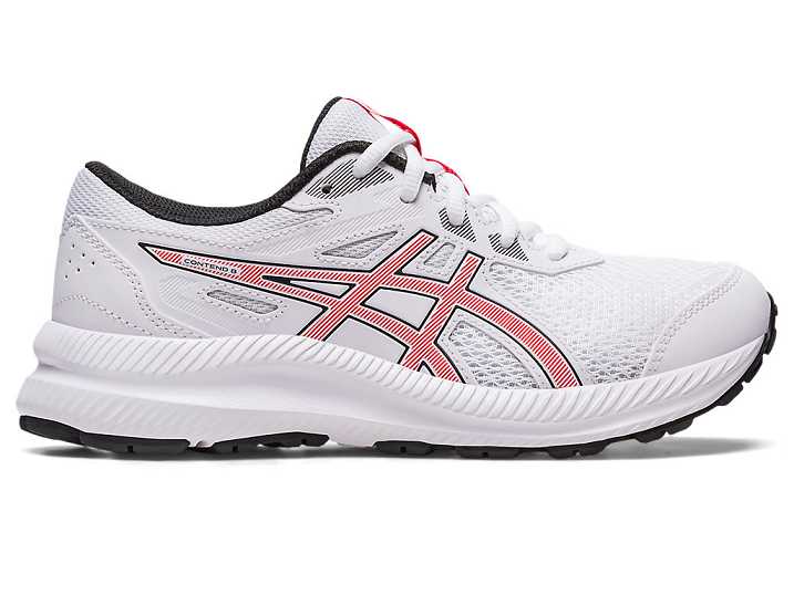 Kids' Asics CONTEND 8 Running Shoes White / Red | Israel-4695813
