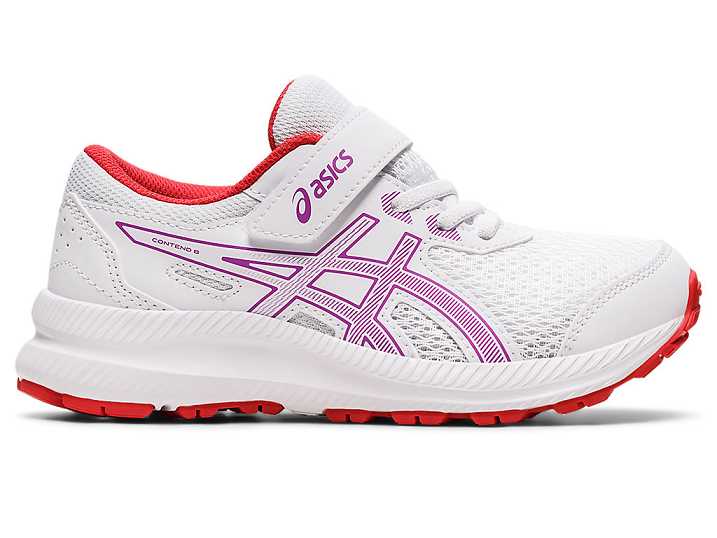 Kids' Asics CONTEND 8 Running Shoes White / Purple | Israel-8735149