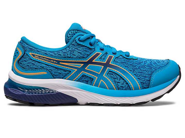 Kids' Asics GEL-CUMULUS 24 Running Shoes Blue / Orange | Israel-5468927