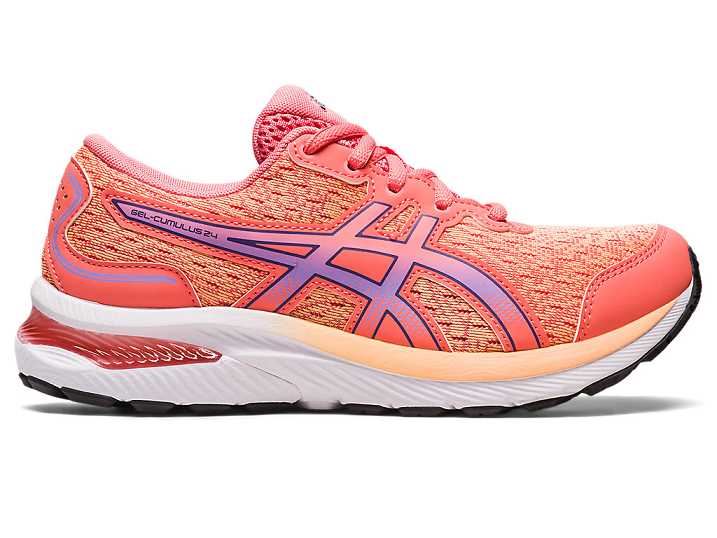Kids' Asics GEL-CUMULUS 24 Running Shoes Orange / Purple | Israel-7452913