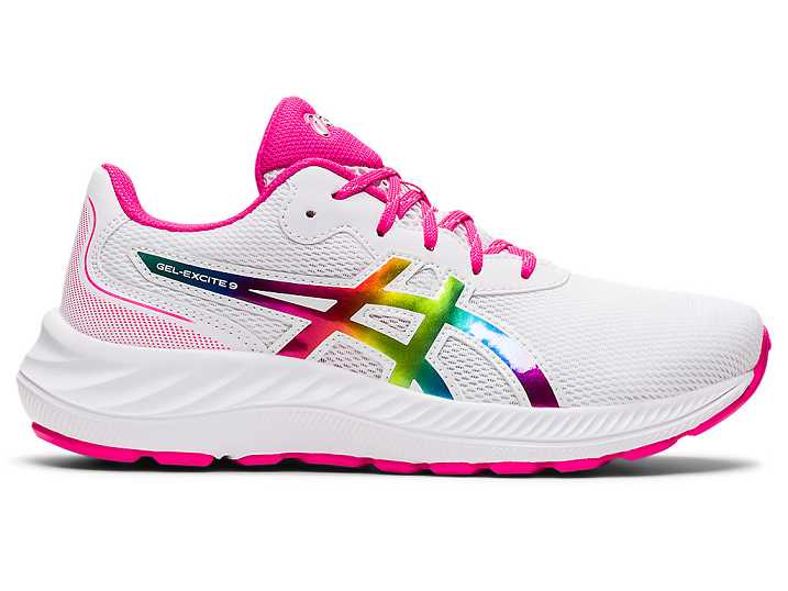 Kids' Asics GEL-EXCITE 9 Running Shoes White / pink | Israel-5081243