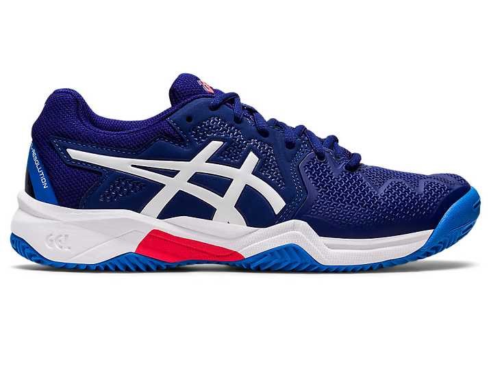 Kids' Asics GEL-RESOLUTION 8 CLAY Sneakers Blue / White | Israel-1892034