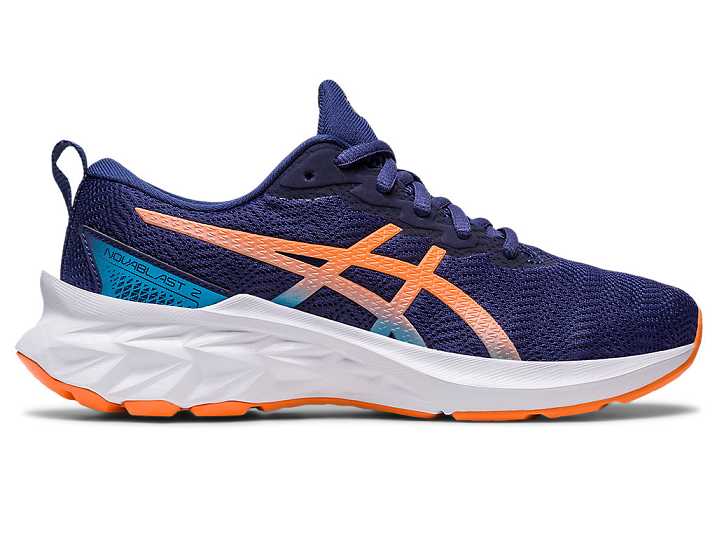 Kids' Asics NOVABLAST 2 Running Shoes Blue / Orange | Israel-0143825