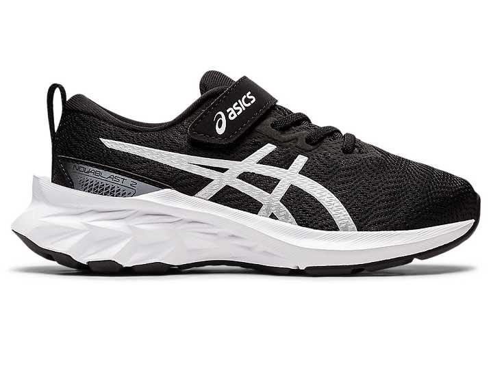 Kids' Asics NOVABLAST 2 Running Shoes Black / White | Israel-0648931