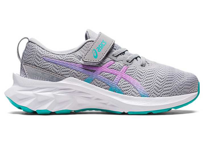 Kids' Asics NOVABLAST 2 Running Shoes Grey / Lavender | Israel-7938156