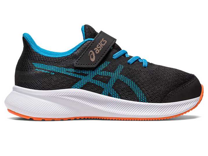 Kids' Asics PATRIOT 13 Running Shoes Black / Blue | Israel-2163457