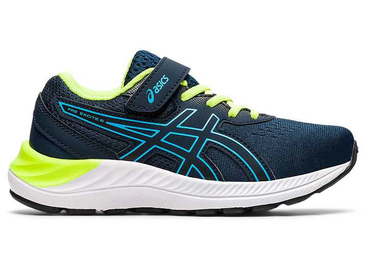 Kids' Asics PRE EXCITE 8 Running Shoes Blue / Light Turquoise | Israel-6903874