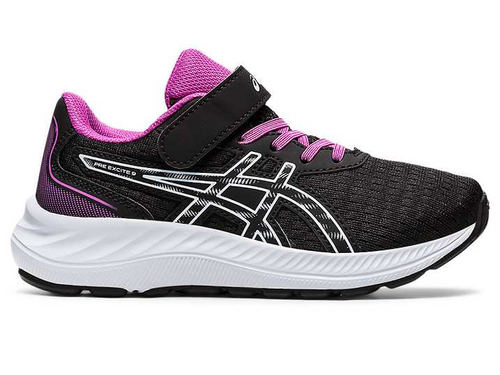 Kids' Asics PRE EXCITE 9 Running Shoes Black | Israel-4653109