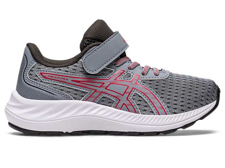 Kids' Asics PRE EXCITE 9 Running Shoes Grey / Red | Israel-9216573