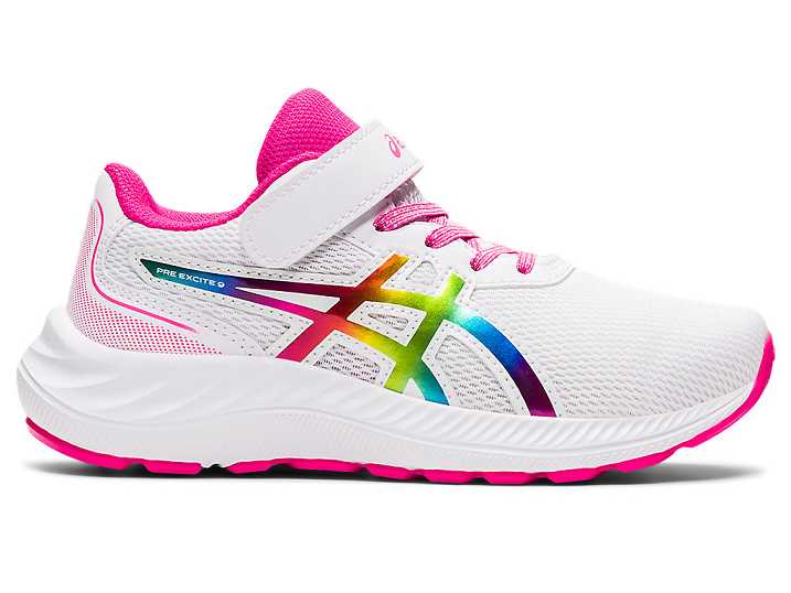 Kids' Asics PRE EXCITE 9 Running Shoes White / pink | Israel-4162807