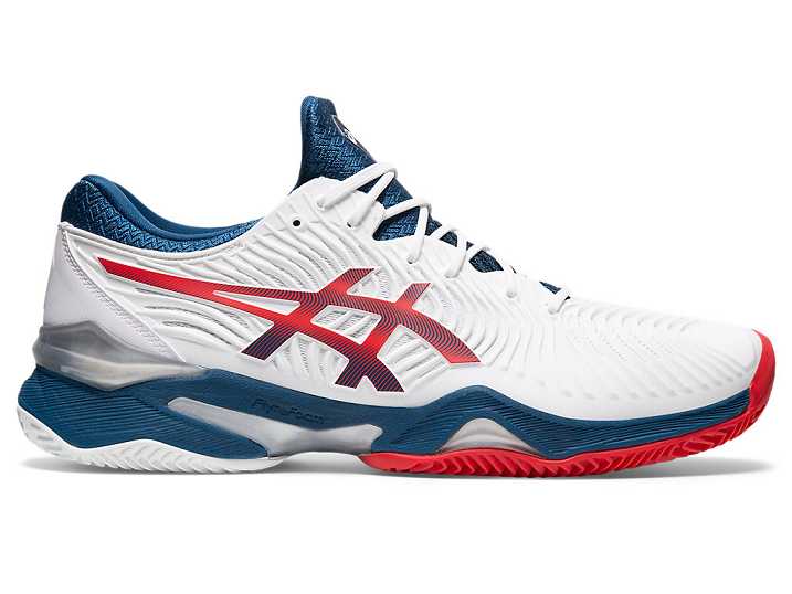 Men's Asics COURT FF 2 CLAY Tennis Shoes White / Blue | Israel-6518397