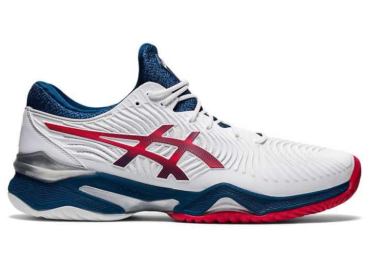 Men's Asics COURT FF 2 Tennis Shoes White / Blue | Israel-4270159