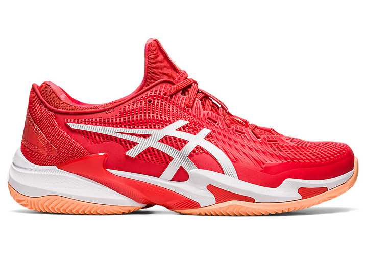 Men's Asics COURT FF 3 NOVAK CLAY Tennis Shoes Red / White | Israel-3527498