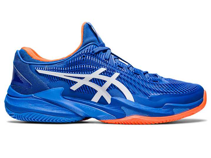 Men's Asics COURT FF 3 NOVAK CLAY Tennis Shoes Blue / White | Israel-8210374
