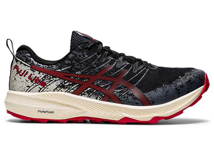 Men's Asics FUJI LITE 2 Trail Running Shoes Black / Red | Israel-7012368