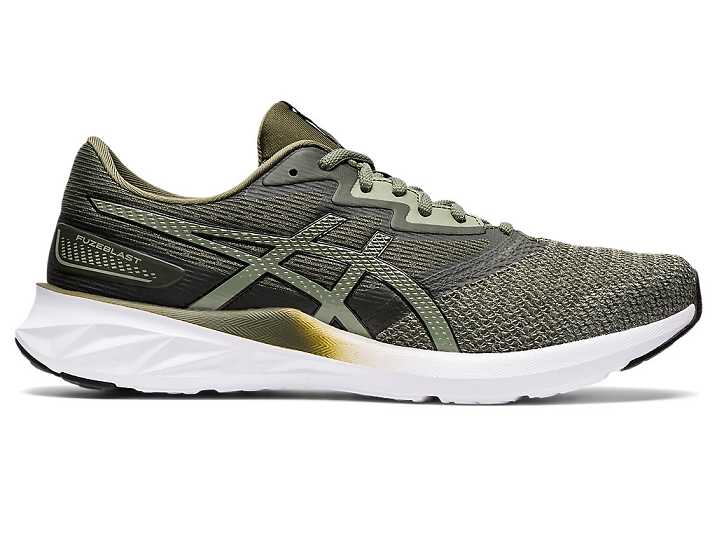 Men's Asics FUZEBLAST Running Shoes Olive / Black | Israel-3527684
