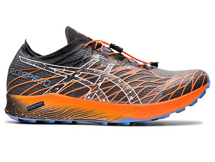 Men's Asics FujiSpeed Trail Running Shoes Black / White | Israel-1762930
