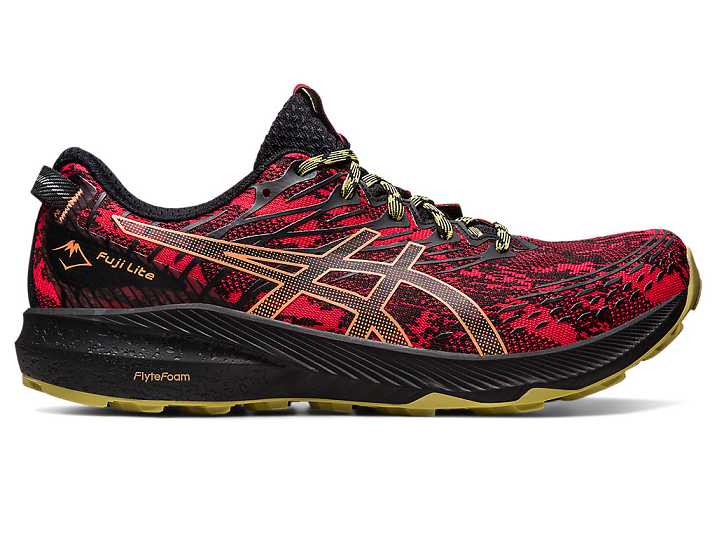 Men's Asics Fuji Lite 3 Trail Running Shoes Red / Black | Israel-8016324