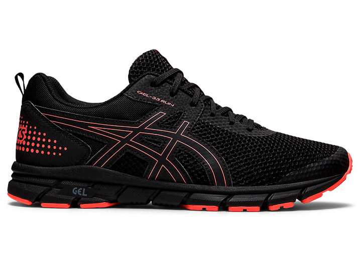 Men's Asics GEL-33 Running Shoes Black / Coral | Israel-1459328