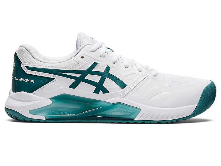 Men's Asics GEL-CHALLENGER 13 Tennis Shoes White / Deep Green | Israel-7409815