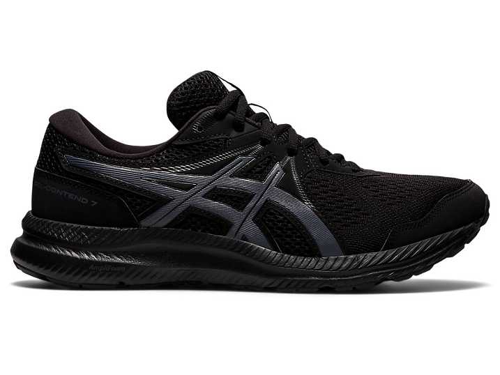 Men's Asics GEL-CONTEND 7 EXTRA WIDE Walking Shoes Black / Grey | Israel-3902546