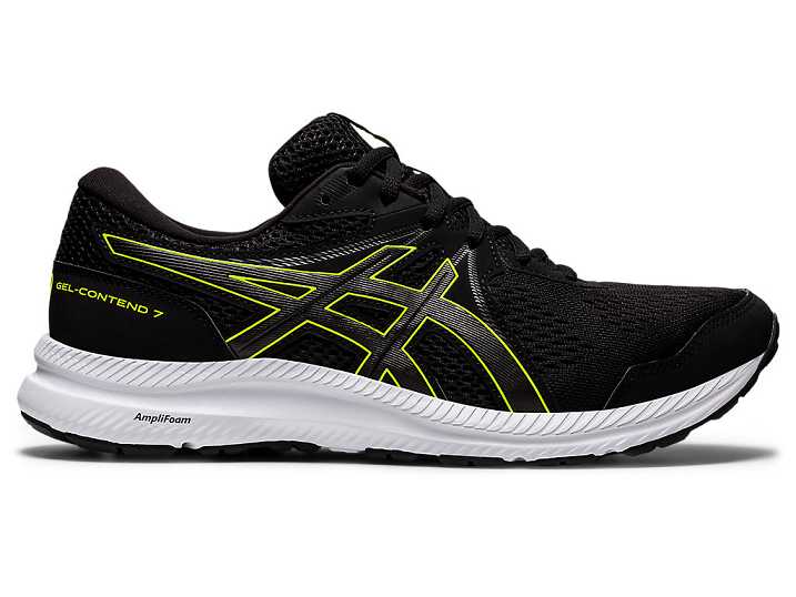 Men's Asics GEL-CONTEND 7 Running Shoes Black / Green | Israel-1362954