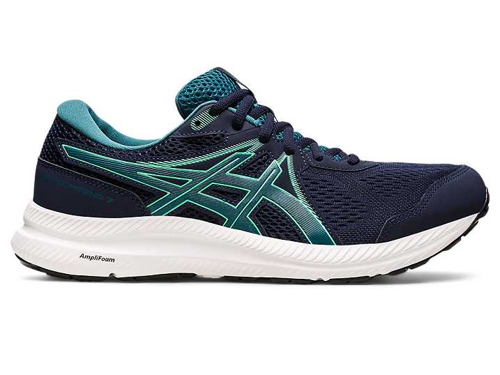 Men's Asics GEL-CONTEND 7 Running Shoes Navy / Deep Green | Israel-7624138