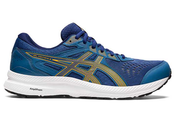 Men's Asics GEL-CONTEND 8 EXTRA WIDE Running Shoes Azure / Gold | Israel-6210954