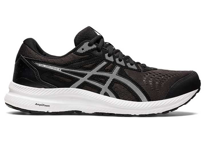 Men's Asics GEL-CONTEND 8 EXTRA WIDE Running Shoes Black / White | Israel-7860135