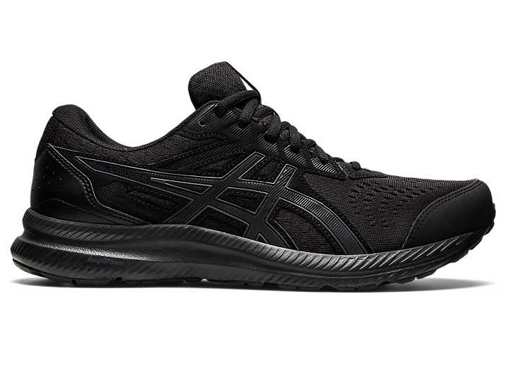 Men's Asics GEL-CONTEND 8 EXTRA WIDE Running Shoes Black / Grey | Israel-9607542