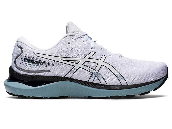 Men's Asics GEL-CUMULUS 24 Running Shoes White / Black | Israel-3028467