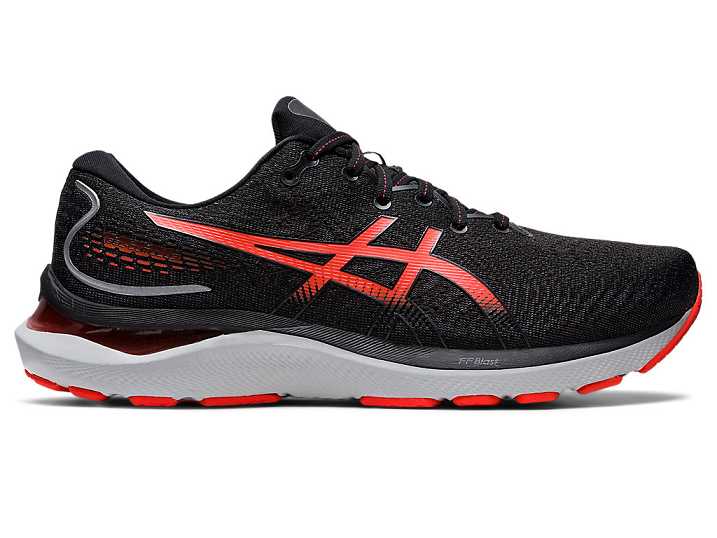 Men's Asics GEL-CUMULUS 24 Running Shoes Black / pink | Israel-8376195
