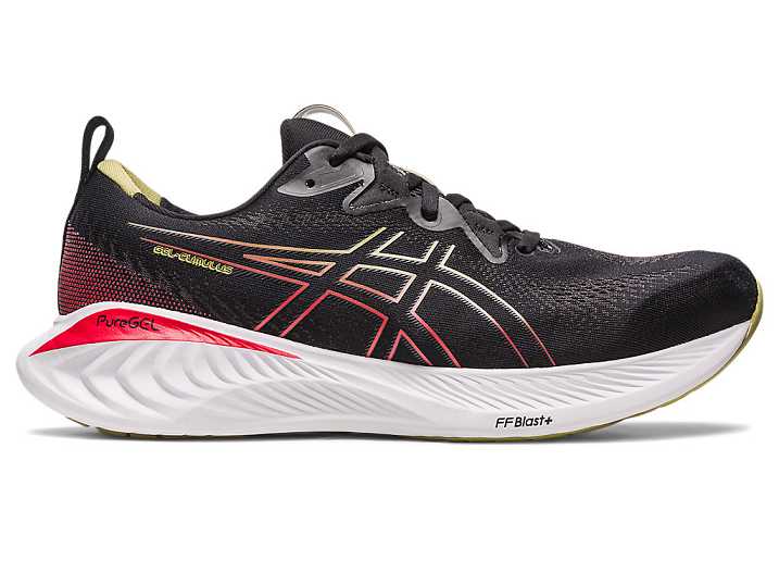 Men's Asics GEL-CUMULUS 25 Running Shoes Black / Red | Israel-8304296