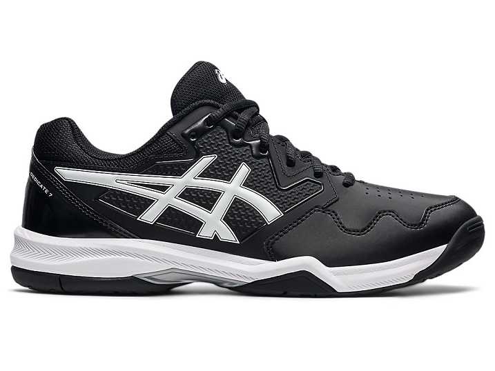 Men's Asics GEL-DEDICATE 7 Tennis Shoes Black / White | Israel-5041627