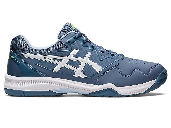 Men's Asics GEL-DEDICATE 7 Tennis Shoes Grey Blue / White | Israel-5238609