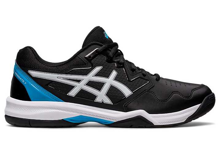 Men's Asics GEL-DEDICATE 7 Tennis Shoes Black / Blue | Israel-9852064