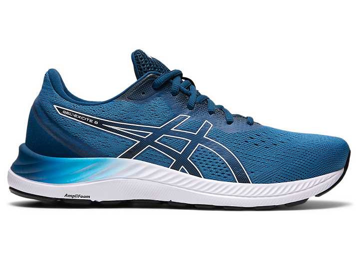 Men's Asics GEL-EXCITE 8 Walking Shoes Blue / White | Israel-7092845