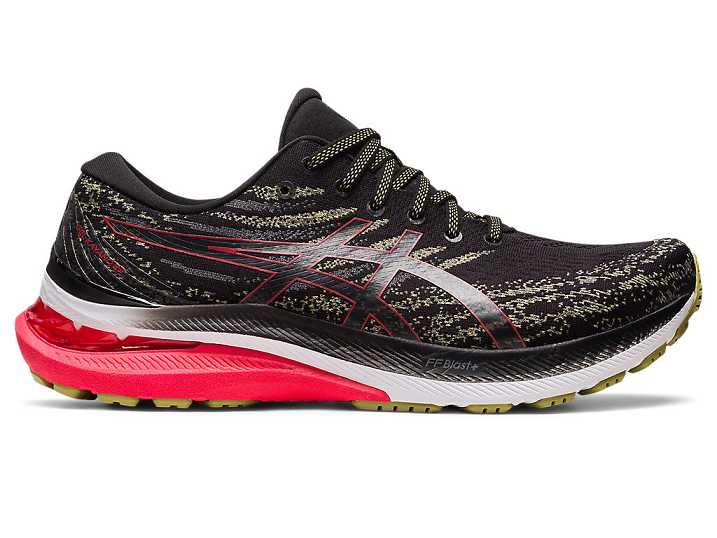 Men's Asics GEL-KAYANO 29 WIDE Running Shoes Black / Red | Israel-9321078