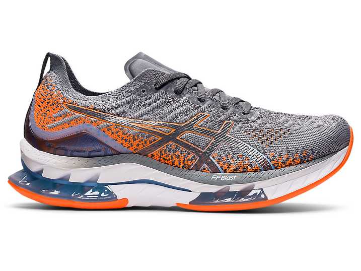 Men's Asics GEL-KINSEI BLAST Running Shoes Grey / Orange | Israel-2178459