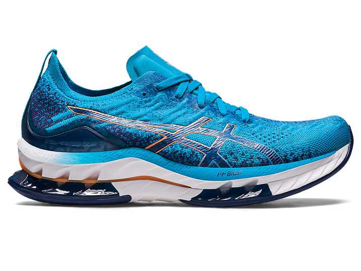 Men's Asics GEL-KINSEI BLAST Running Shoes Blue / Orange | Israel-3607542