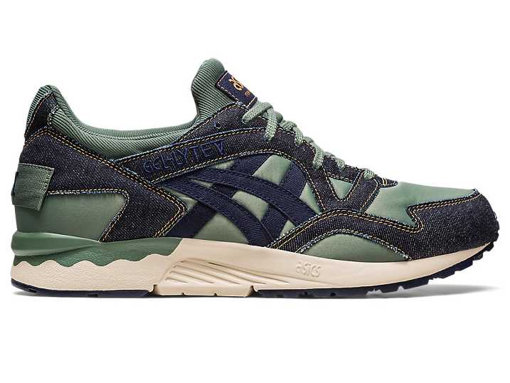 Men's Asics GEL-LYTE V MODERN PATCHWORK Sneakers Navy / Dark Green | Israel-7438210