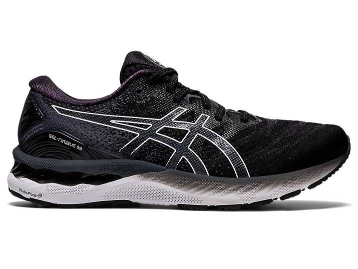Men's Asics GEL-NIMBUS 23 EXTRA WIDE Running Shoes Black / White | Israel-9475638