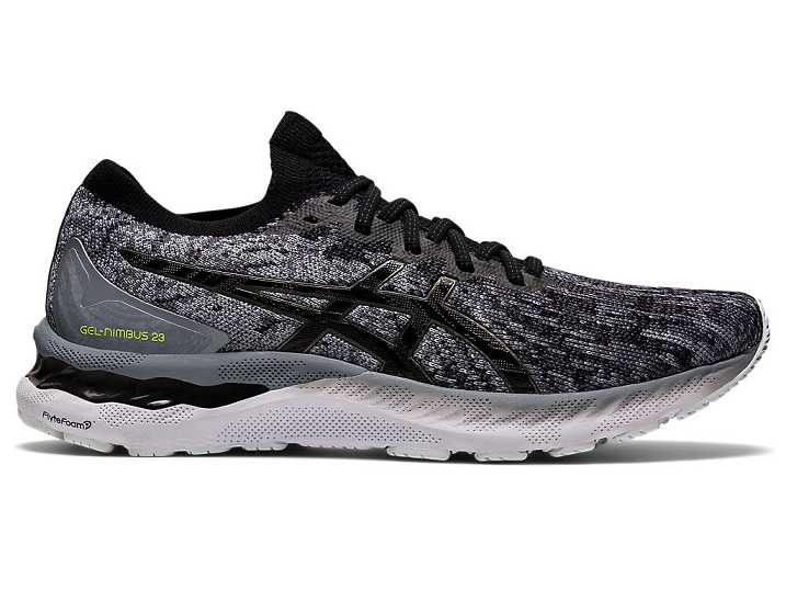 Men's Asics GEL-NIMBUS 23 KNIT Running Shoes Grey / Black | Israel-3297480