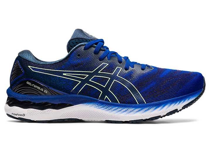 Men's Asics GEL-NIMBUS 23 Running Shoes Blue / light Green | Israel-1872465