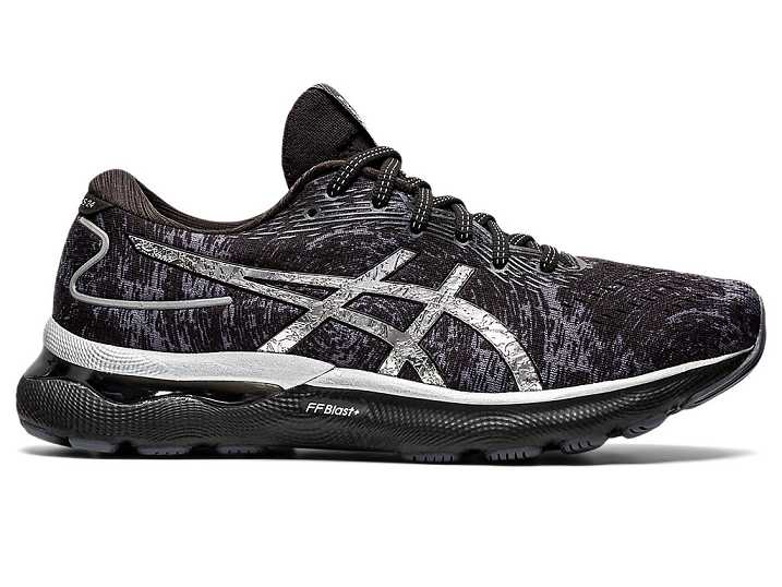 Men's Asics GEL-NIMBUS 24 PLATINUM Running Shoes Grey / Silver | Israel-0148597