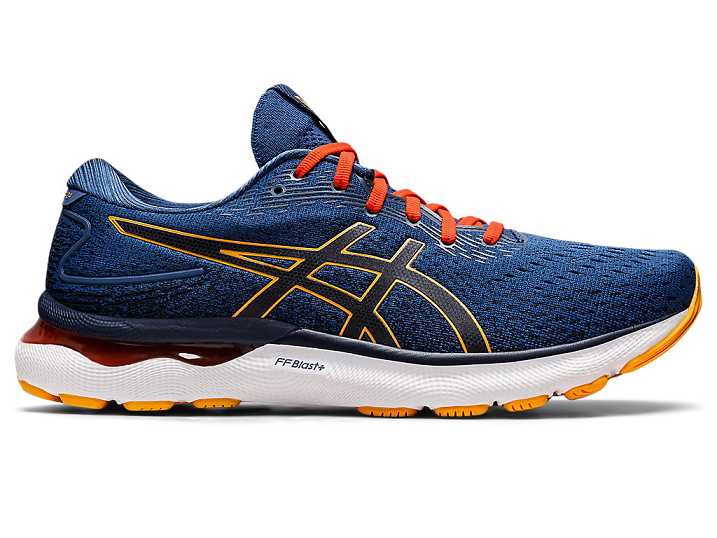 Men's Asics GEL-NIMBUS 24 Running Shoes Blue | Israel-4385172