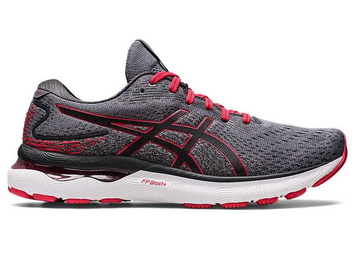 Men's Asics GEL-NIMBUS 24 Running Shoes Black / Red | Israel-7193526