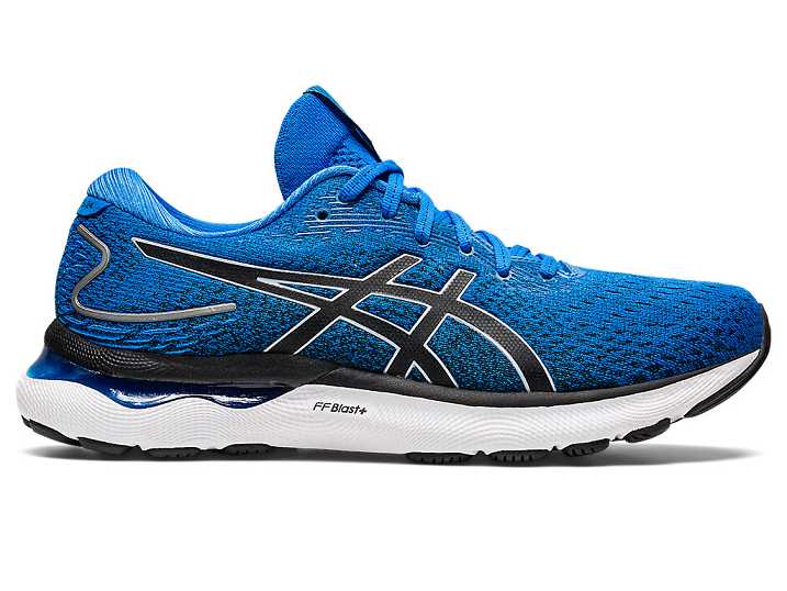 Men's Asics GEL-NIMBUS 24 Running Shoes Blue / Grey | Israel-9843261