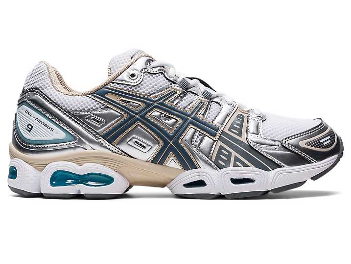 Men's Asics GEL-NIMBUS 9 Sneakers White / Grey | Israel-5064317