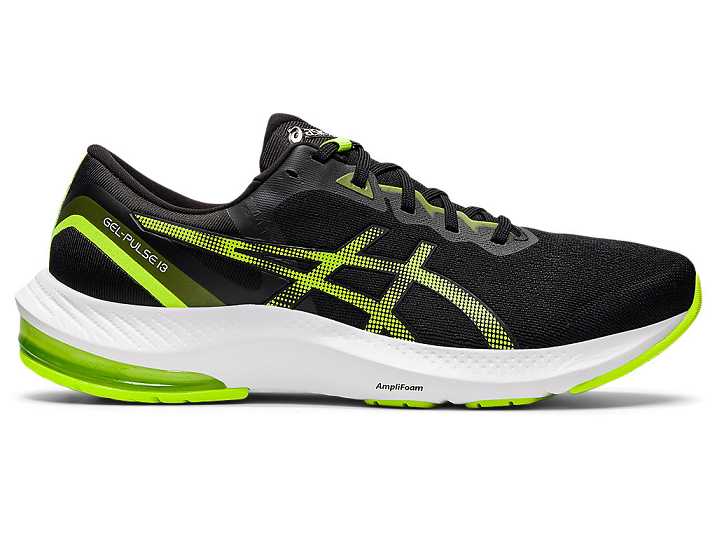 Men's Asics GEL-PULSE 13 Walking Shoes Black / Green | Israel-0281493